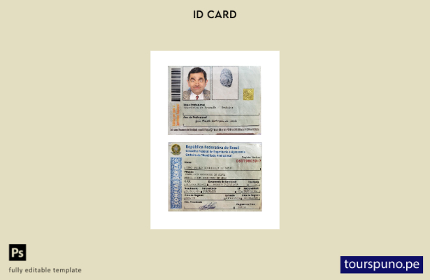 lista para imprimir plantilla de tarjeta de identidad profesional de Brasil